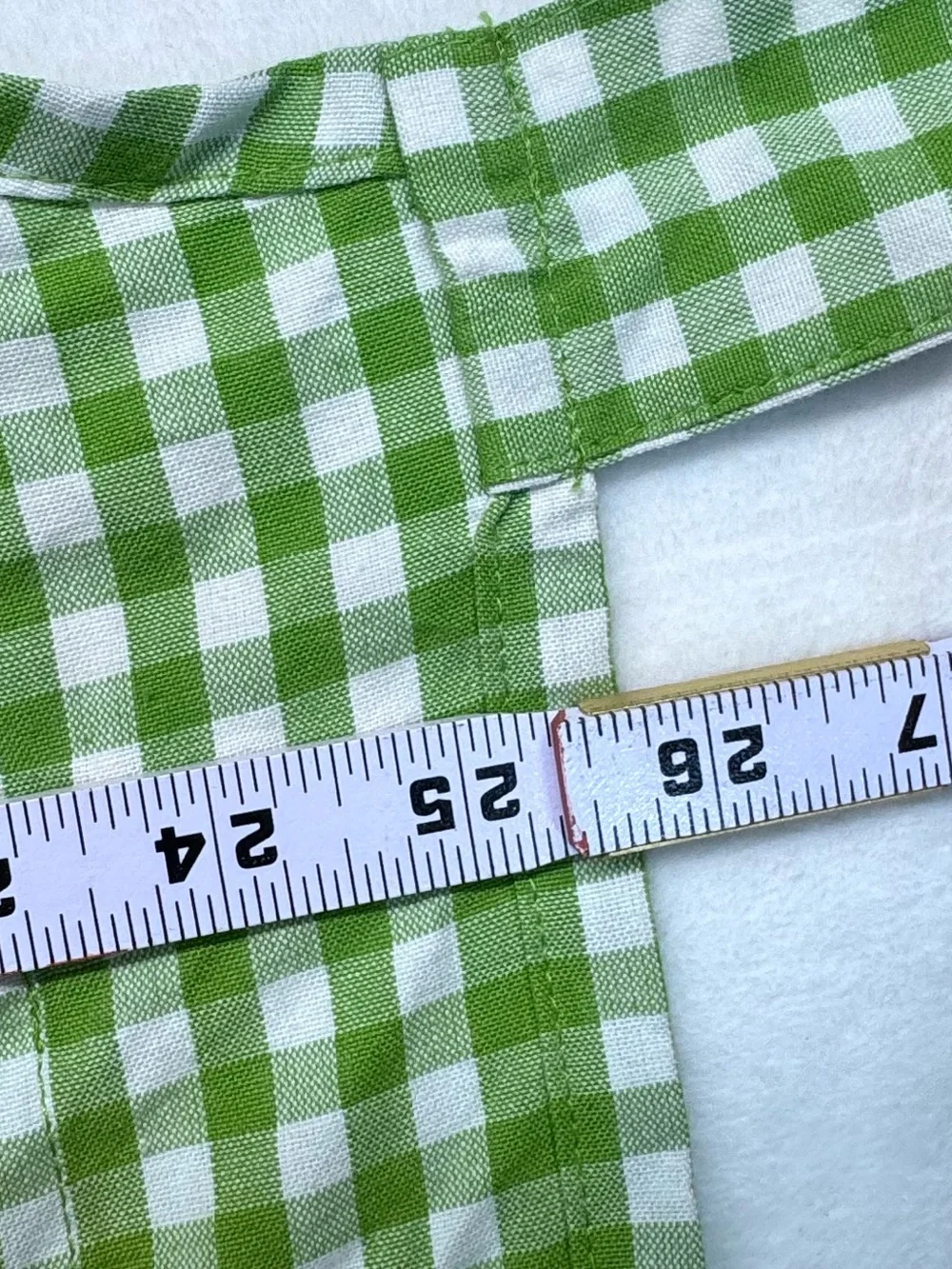 Green Gingham Ruffle Apron | 100% Cotton Kitchen Apron